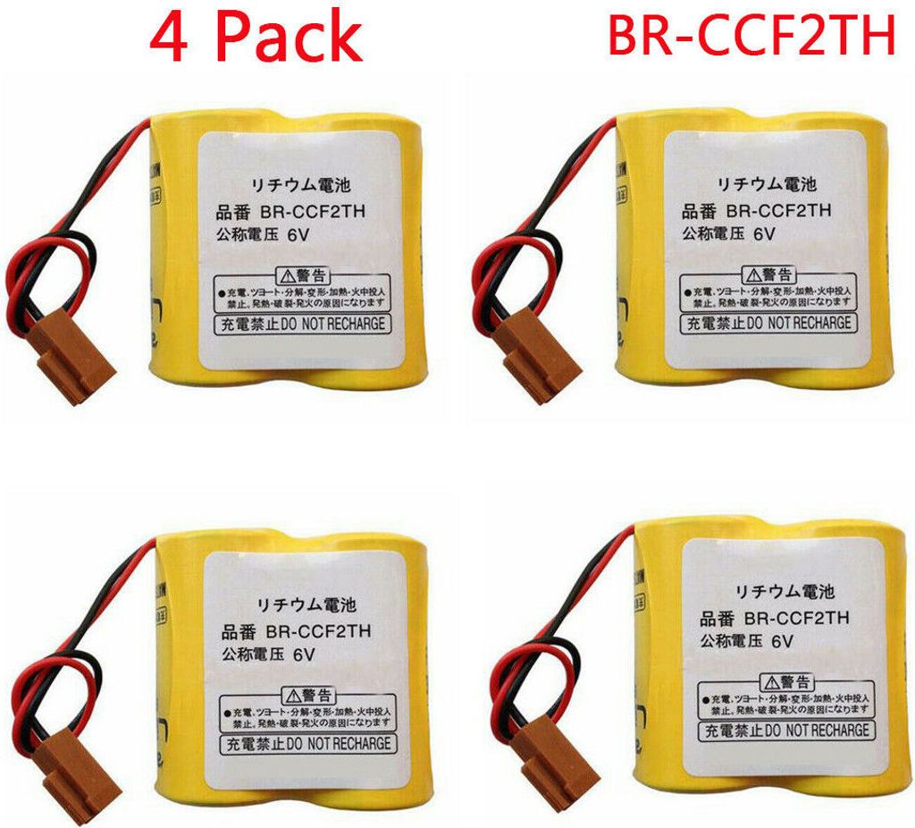 4er Pack Neue 6V 5000mAh BR-CCF2TH SPS-Batterie für FANUC A06B-6073-K001 mit Stecker