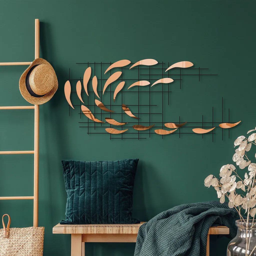 Wallity Sheen - 2 Decorazione Parete Metallo Multicolore 100x45cm - 2