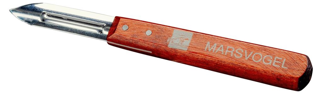 Neustanlo | 1er Pack Kartoffelschäler Eye | Kartoffelschälmesser Sparschäler aus Edelstahl | 2-schneidig | Holzgriff | ideal zum Schälen von Ob...