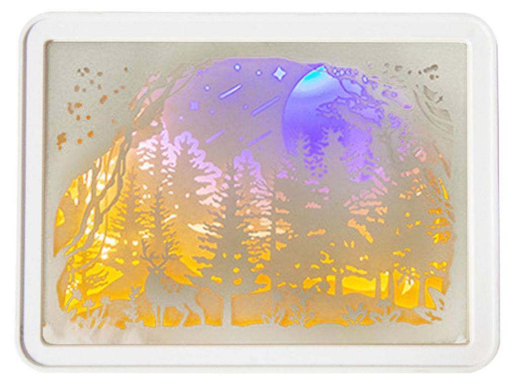 Papercut-Lichtkasten, weich, warm, romantisch, USB, batteriebetrieben, 3D-Papierschnitzlampe für Schlafzimmer, Büro, Party, Typ 3 (manueller Scha...