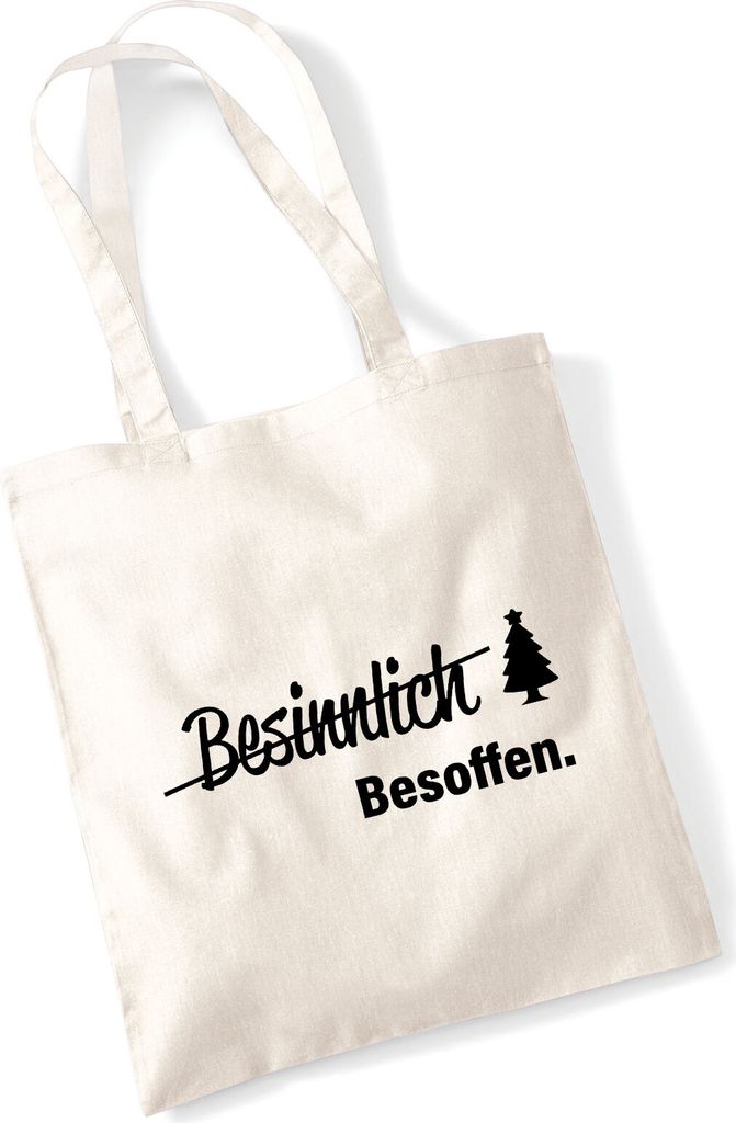 Huuraa Jutebeutel Besinnlich Besoffen Tannenbaum 10 Liter Natural Baumwolle Tasche Geschenkidee
