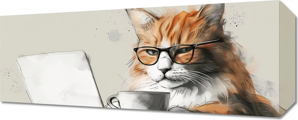 Habillez vos Murs Vides avec l'Image 50 x 20 cm Devant la tasse à café