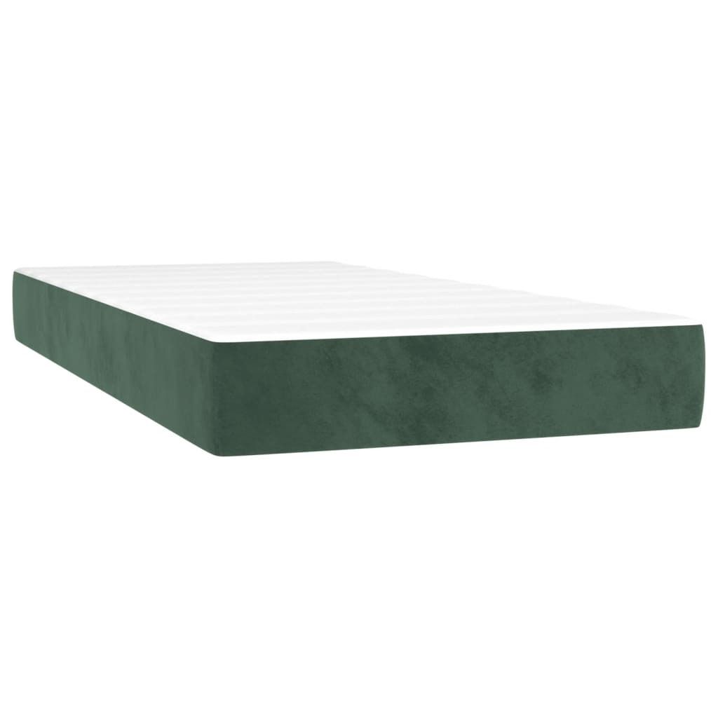 Taschenfederkernmatratze Mittel Dunkelgrün 120x190x20 cm Samt