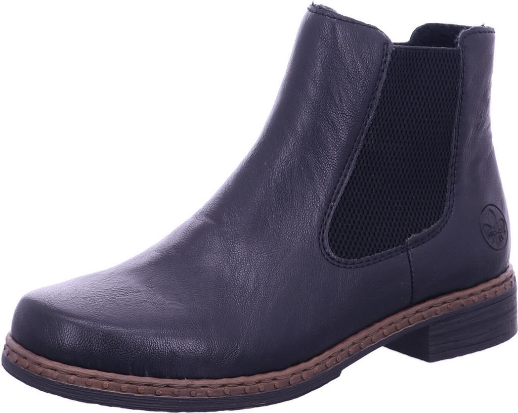 Rieker Damen Stiefelette klassische Chelsea Boot Stretch 75170, Größe:38 EU, Farbe:Schwarz