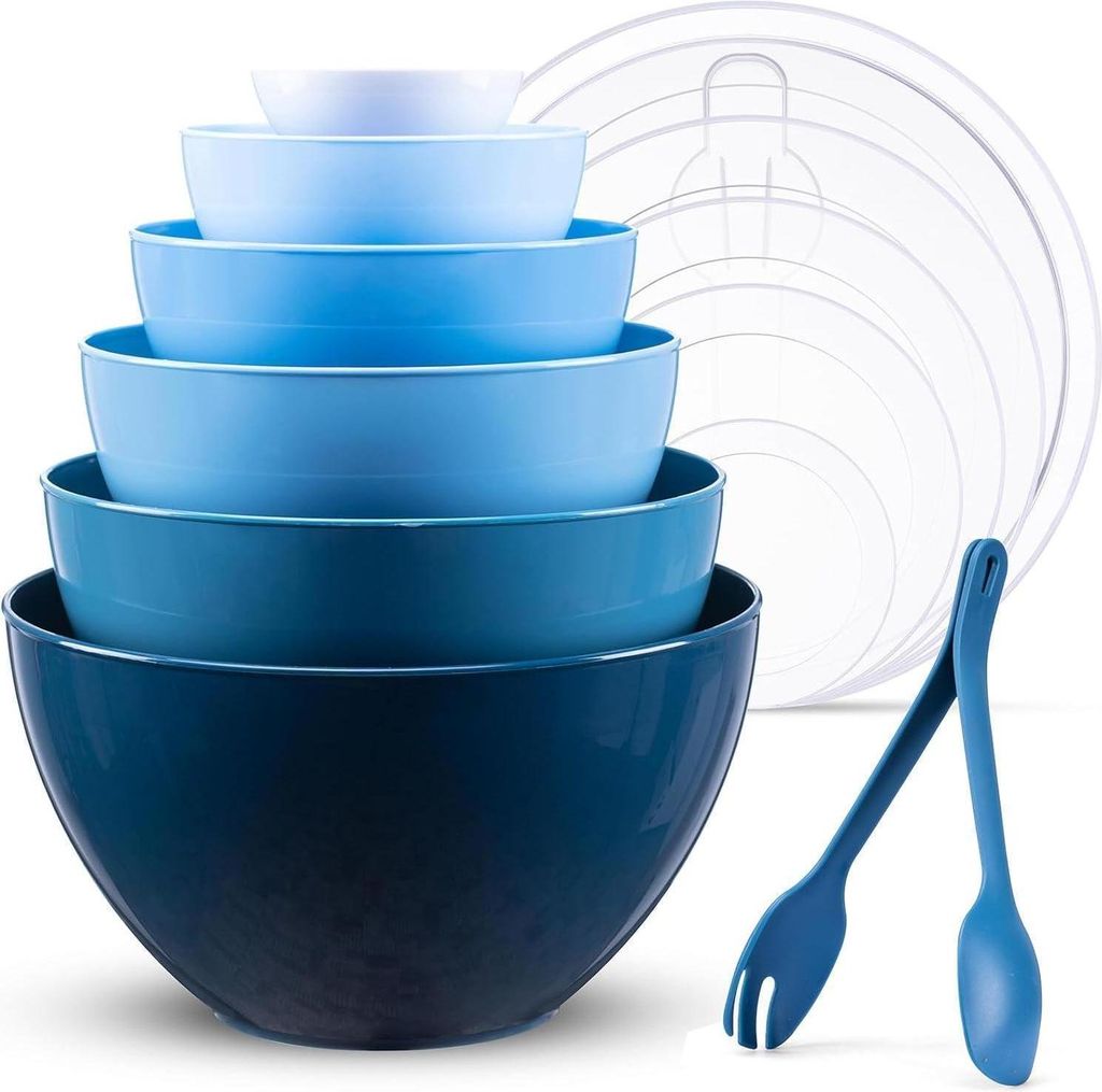 Luxear Große Salatschüssel Set mit Deckel, 6-teilig, Produktbild 