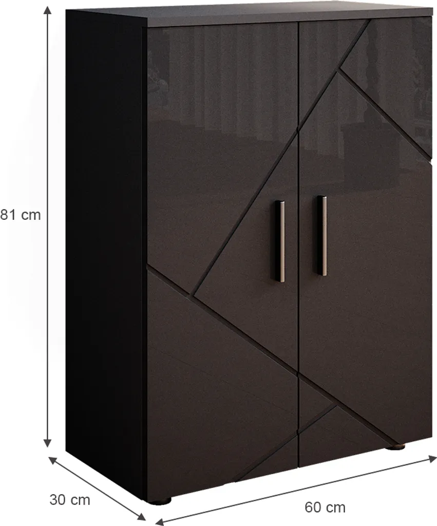 Meuble Vicco Irma Anthracite Haute brillance avec revêtement résistant