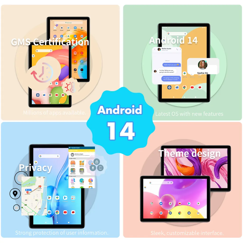 Tablette Tactile 10 Pouces Pack Bureau Complet avec Android 14 et 128Go - 11