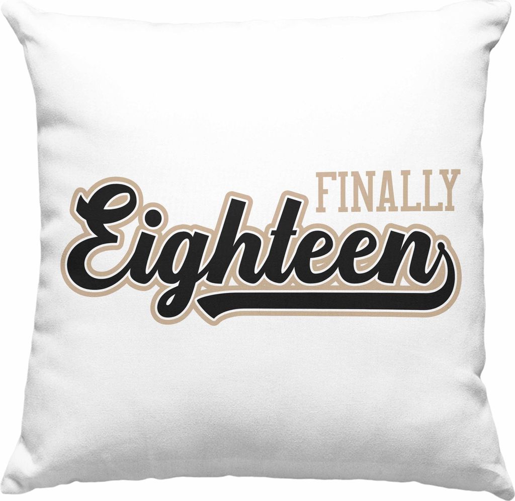 Trendation - 18. Geburtstag Deko-Kissen mit Füllung 40x40 Geschenk Mädchen Junge Geschenkidee Lustig Spruch Sprüche 18 Geschenke Geschenkideen z...