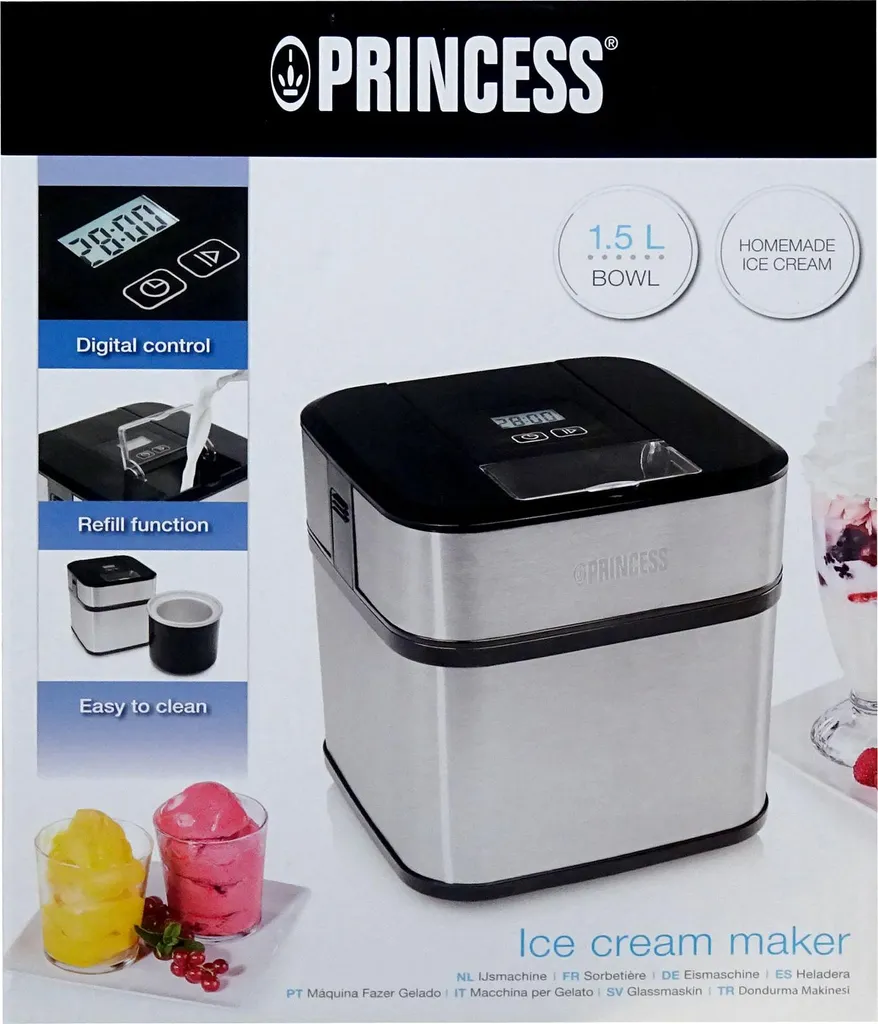Princesse 282605 Machine à glace : Turbine à glace pour sorbets maison