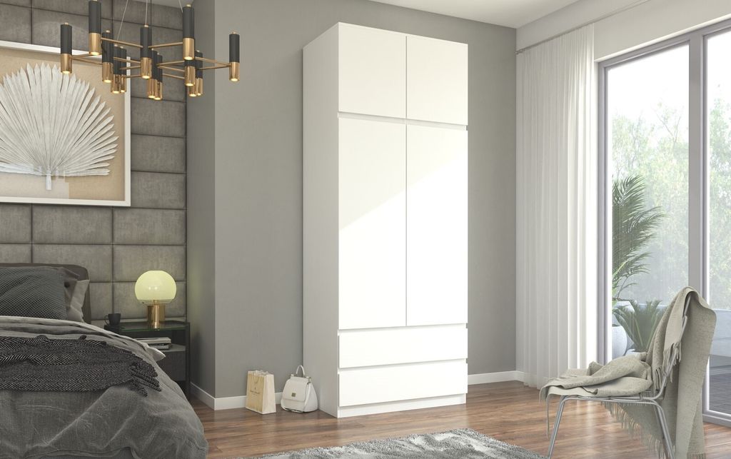 Framire Šatní skříň 90cm + nástavec B-9-N-TIP BIELA Obrázek produktu 3