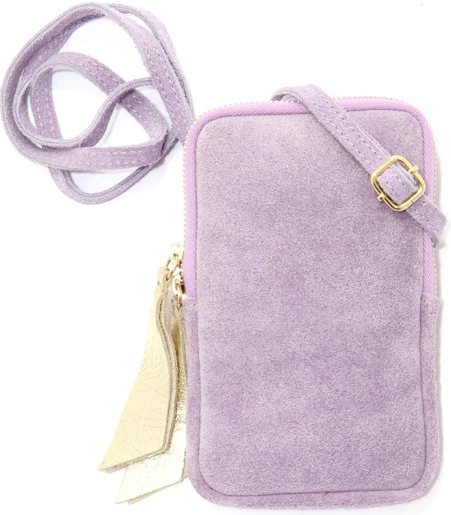 Sac de soirée Lilac Milk Mini Veritas en daim pour sorties élégantes