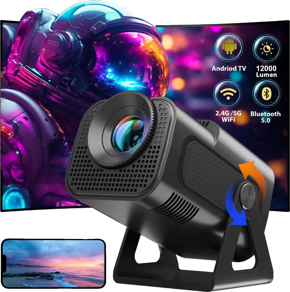 Vidéoprojecteur 120 Pouces Haute Luminosité 300 ANSI et Port USB HDMI