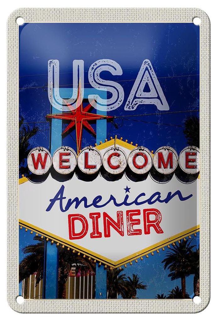 Blechschild Reise 12x18cm Amerika Los Angeles Spielhalle Party Schild