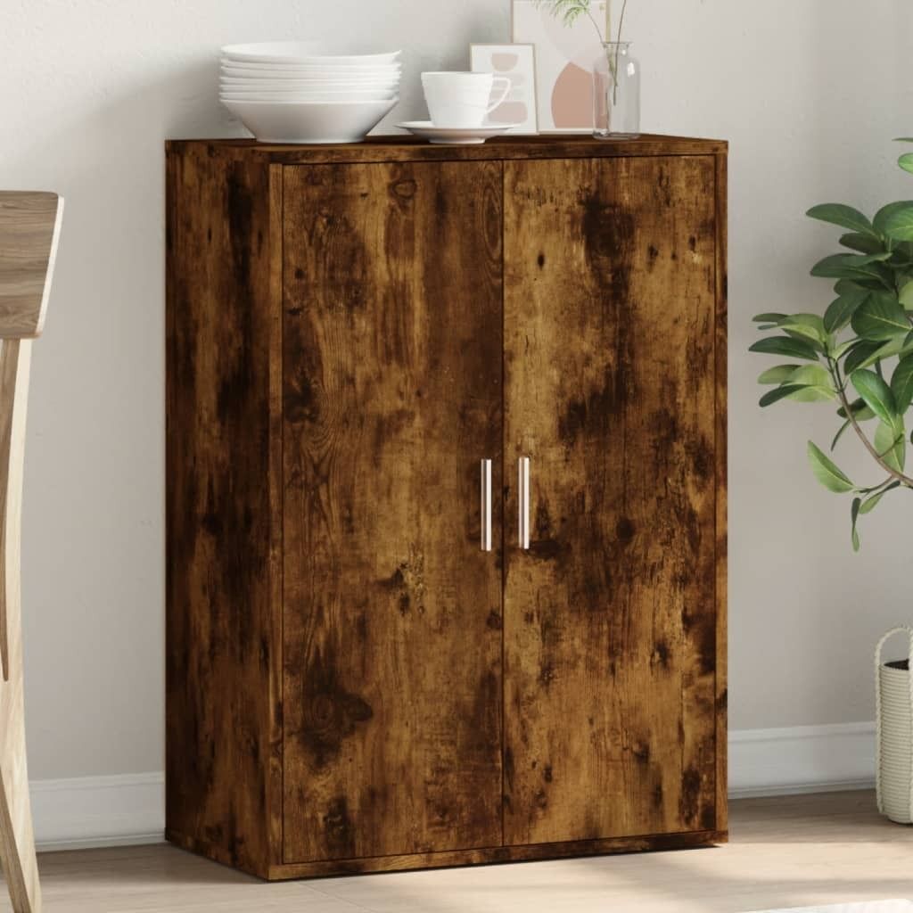 "Rabatt" Mehrzweckschrank/Vitrine/Sideboard - Modernes Design - Räuchereiche 60x31x84 cm Holzwerkstoff - Kommoden CC23113