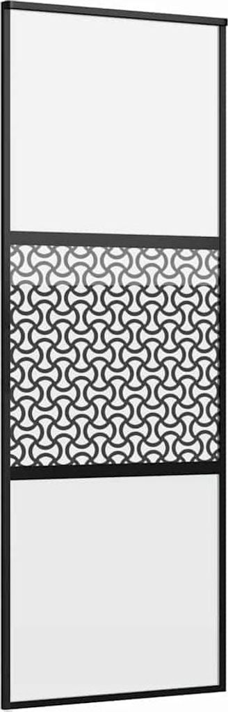 vidaXL Glastür Schwarz 90 x 2 x 205 cm Aluminium
