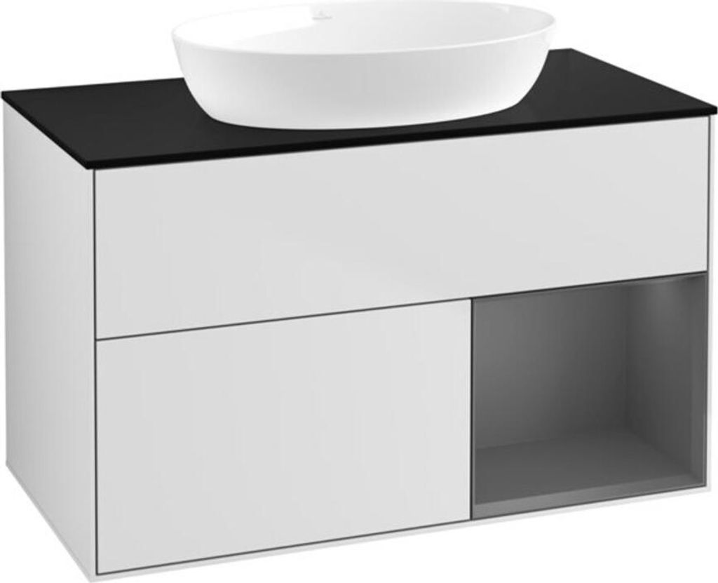 V&B Waschtischunterschrank Finion 100, Pl b m, Rg A m Lac, wh. m Lac