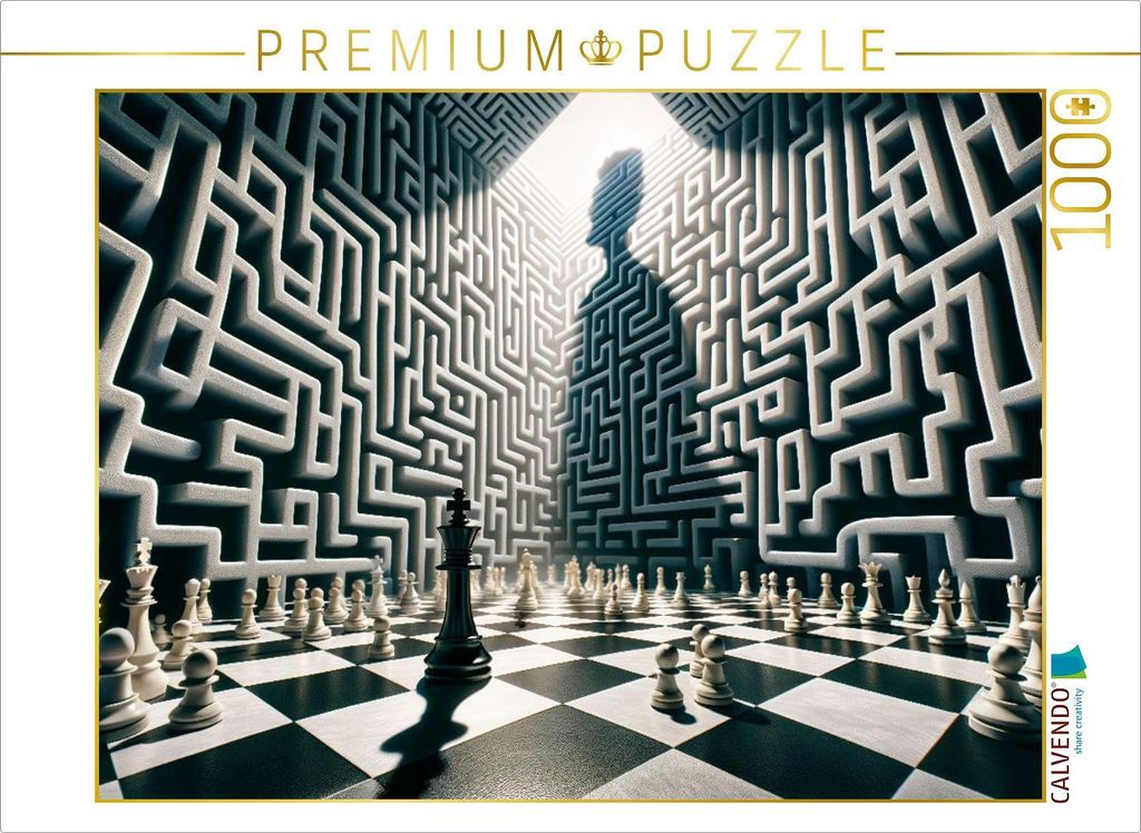 CALVENDO Puzzle Labyrinth des Geistes: Schachmatt im Irrgarten der Entscheidungen | 1000 Teile Lege-Größe 64x48cm Foto-Puzzle für glückliche St...