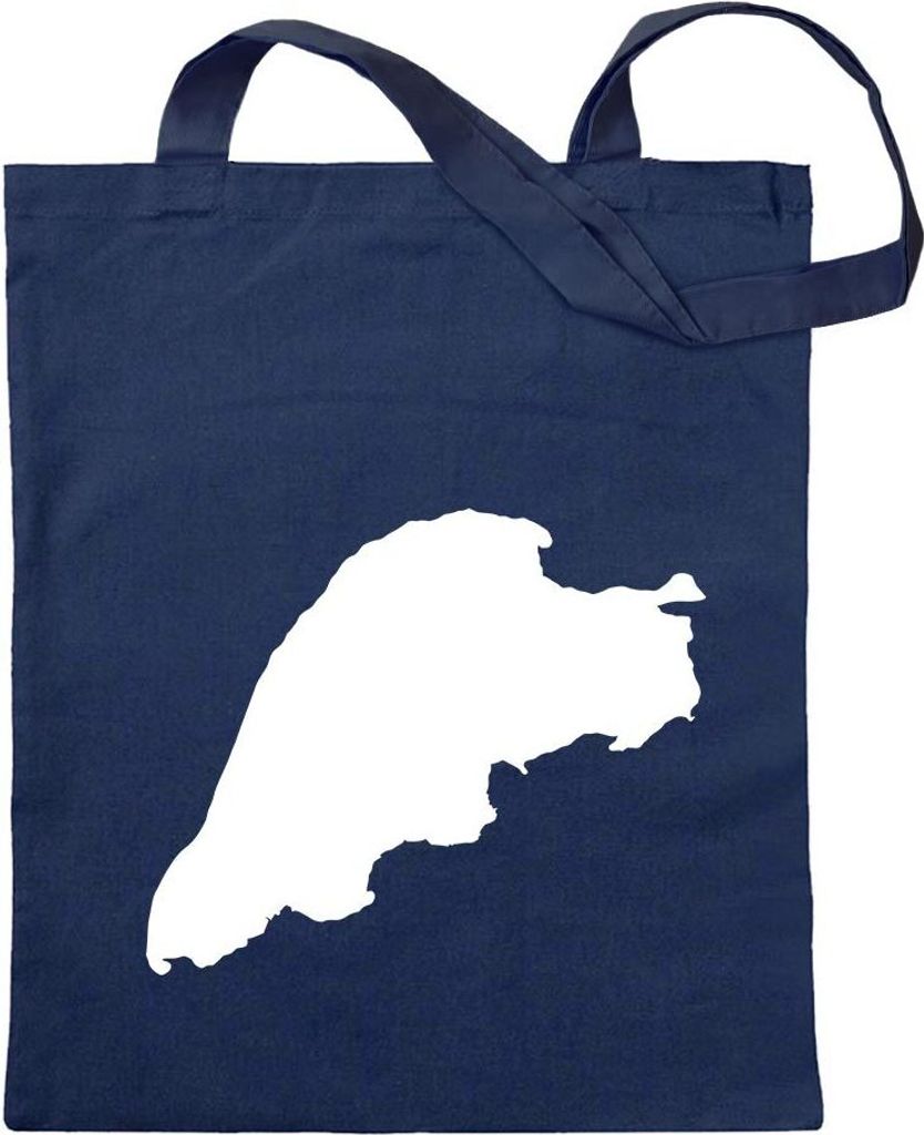 Kiwistar - Baumwolltasche - dunkelblau - Ummanz - Deutschland - Insel - Tragetasche Stoffbeutel Umhängetasche Langer Henkel