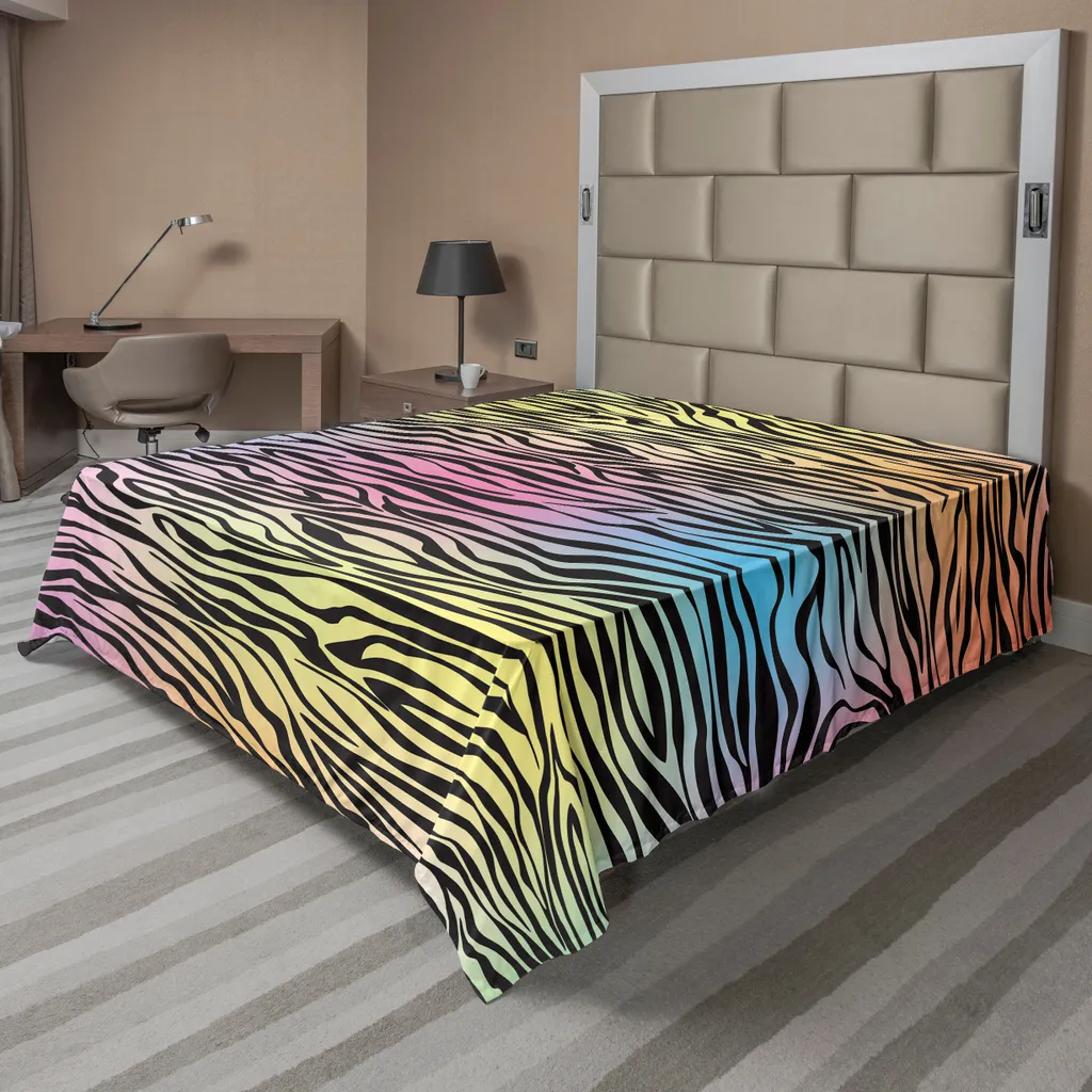 Lenzuolo ABAKUHAUS Zebrato Giallo Corallo 260x228 cm - Top E-commerce