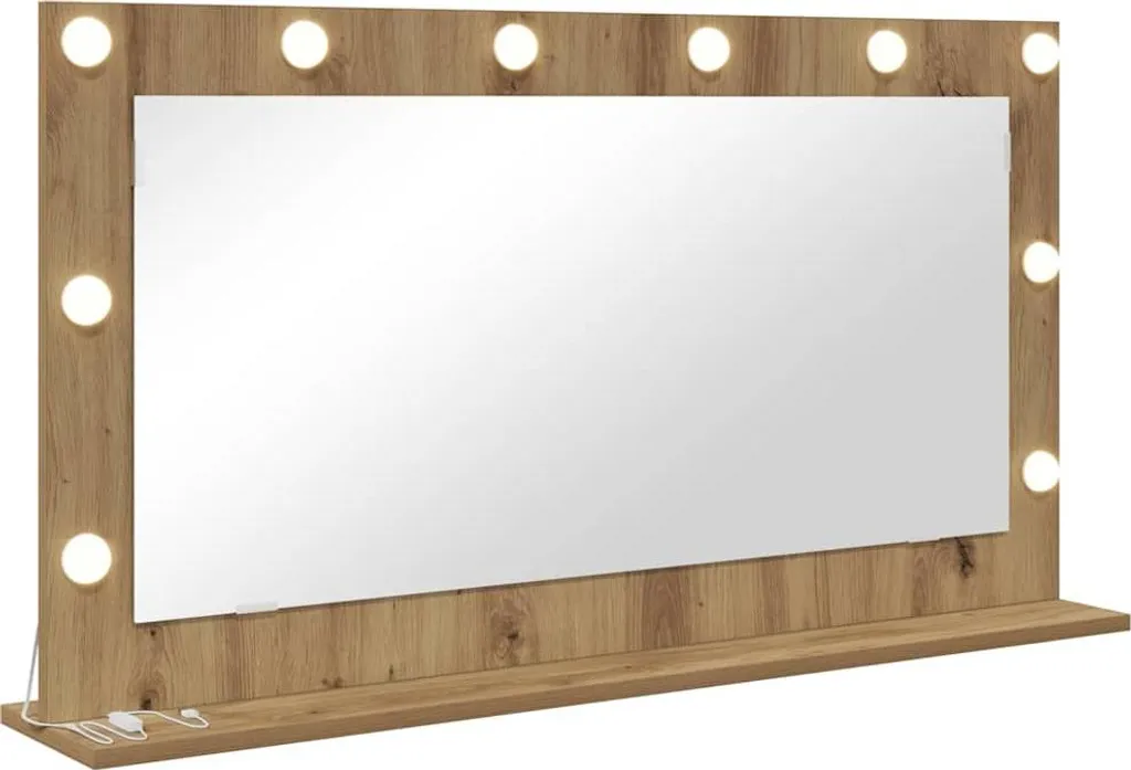 vidaXL Specchio per lavabo ad angolo retto in rovere Artisan 100 x 55 x 18 cm