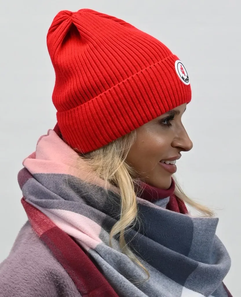 Cappello Donna a Coste Rosso n1 | Berretto Lana Invernale Made in Italy - 9