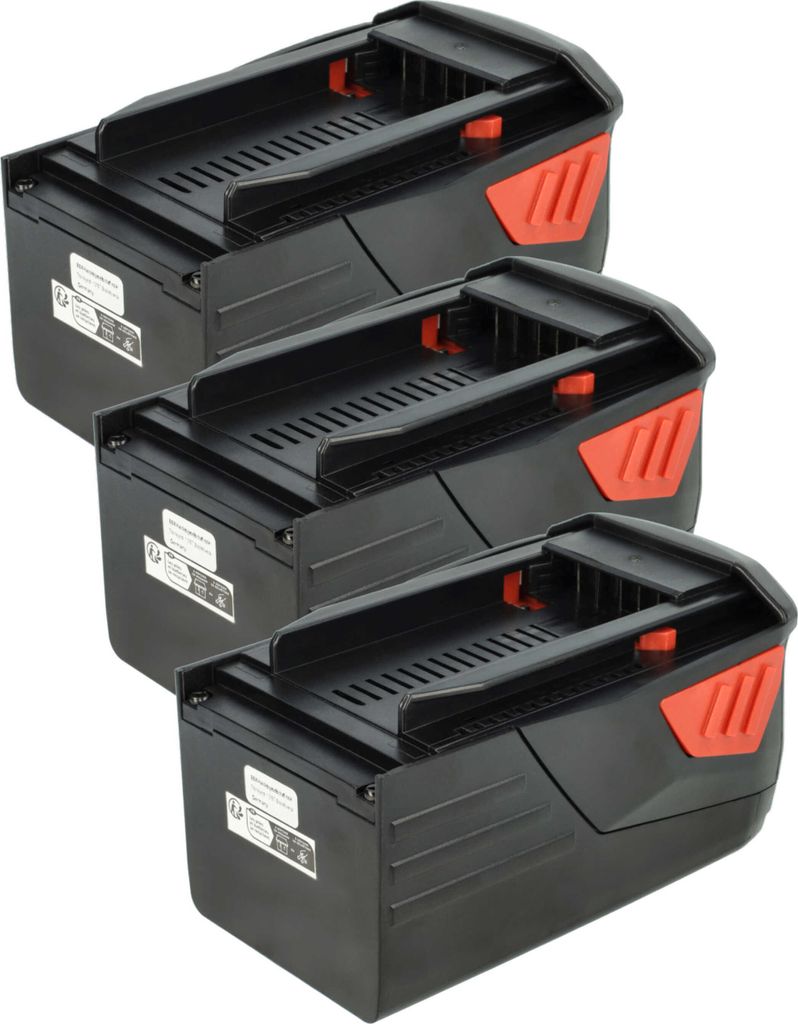 vhbw 3x Akku kompatibel mit Hilti TE6-ALi, TE6-A36, TE 6A, TE6A, TE7A, TE 6-A36 AVR, TE 500-A36, TE30-A36, CPC 36V Werkzeug (6000 mAh, Li-Ion, 36 V)