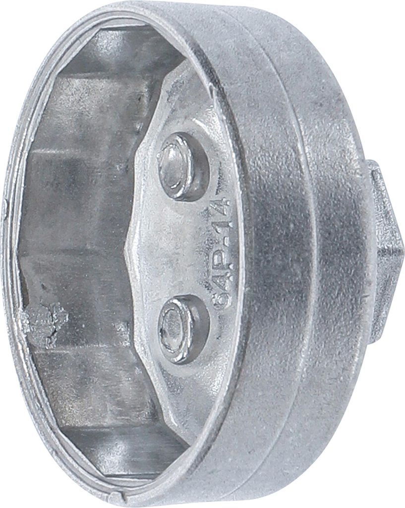BGS 1042 Ölfilterkappe aus Aluminium-Druckguss, 64 mm x 14-kant