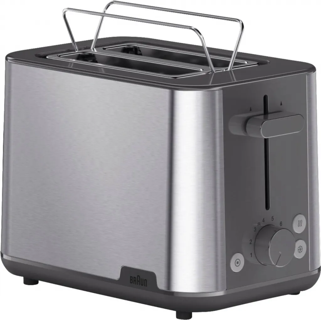 Grille-pain Braun HT 1510 GY : Fini les Tartines Brûlées avec l'Inox