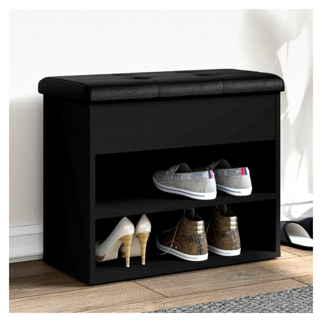 Schuhbank Schwarz 62x32x50 cm Holzwerkstoff