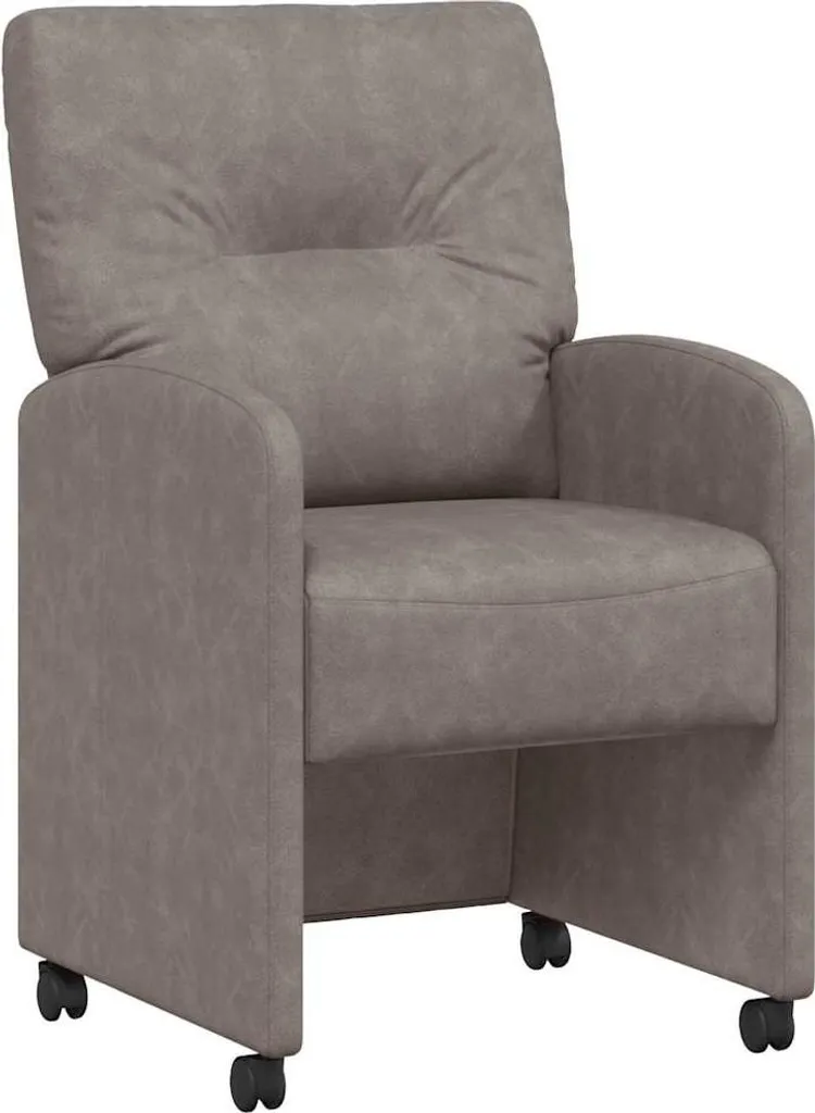 Chaise de salle à manger pivotante avec roulettes lot de 2 en gris