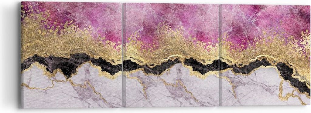 Bild auf Leinwand - Leinwandbild - 3 Teile - Rosa golden Produktbild 