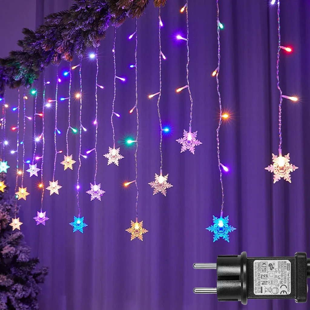 Tenda LED Fiocchi di Neve 8 Modalità - Luci Natale RGB Professionale