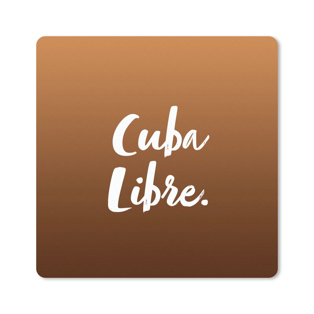 MuchoWow Mauspad Mousepad Cocktails - Text - Cuba Libre - Getränk - Zitate 30x30 cm - Mousepads - Maus Mat - Pad - Mausunterlage - Gaming