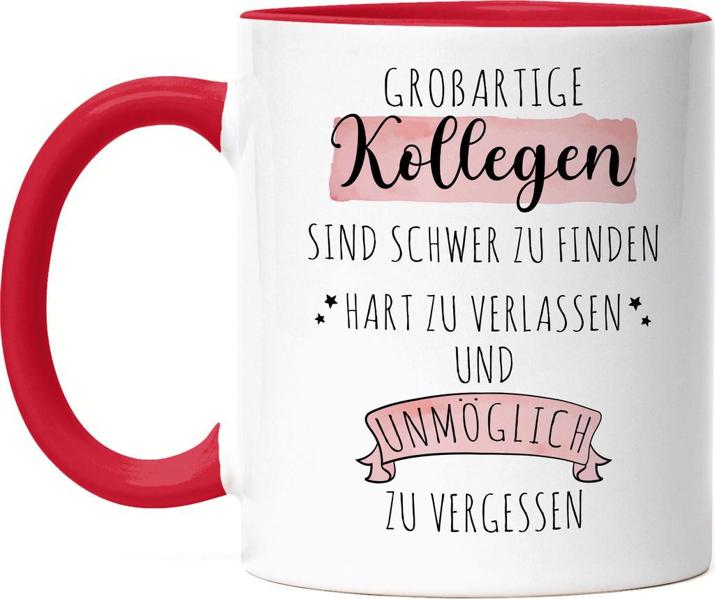 Großartige Kollegen Sind Schwer Zu Finden Tasse Rot Dankeschön Geschenk Hart Zu Vergessen