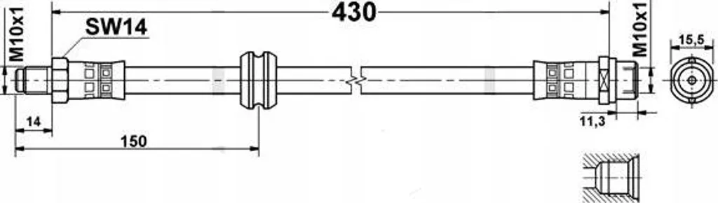 Flexible de frein BMW E36 Z3 renforcé - Essieu avant D0054 Haute Pression