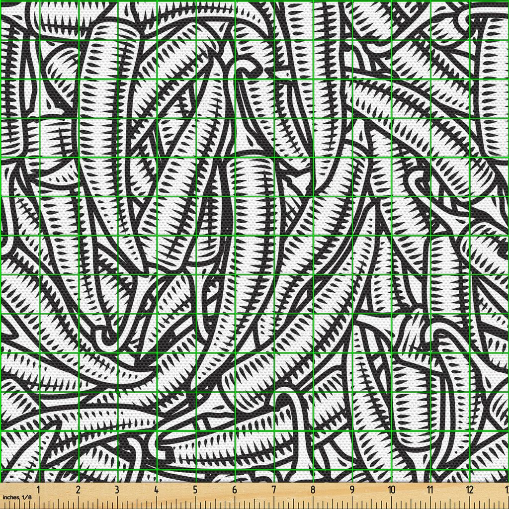 ABAKUHAUS Essen Gewebe als Meterware, Abstraktes Design Einfarbige Chili Peppers Modernistic Illustration, 10 M (148 x 1000 cm), Charcoal Grau und ...