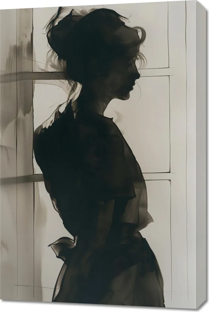 Quadro 60x90 cm Mezz'ombra del Profilo - Artigianalità Italiana su Tela