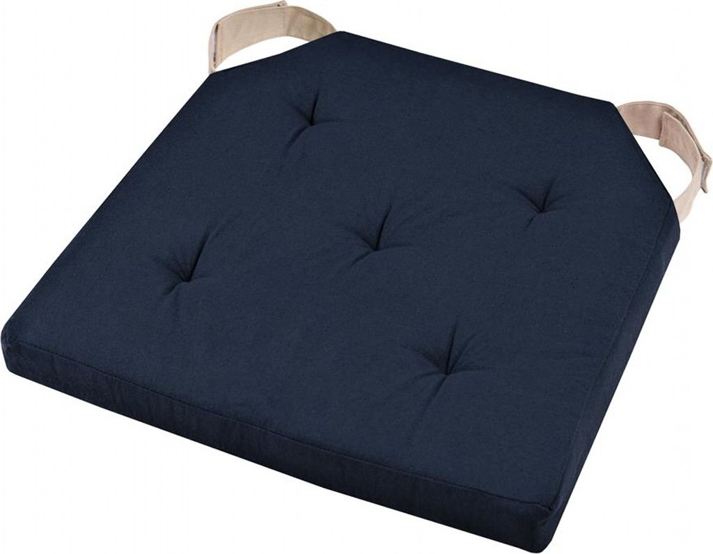 STOF | Sitzkissen - DUO - 38x38 cm - Granatblau - Komfortabel und Elegant - Mit praktischen Riemen