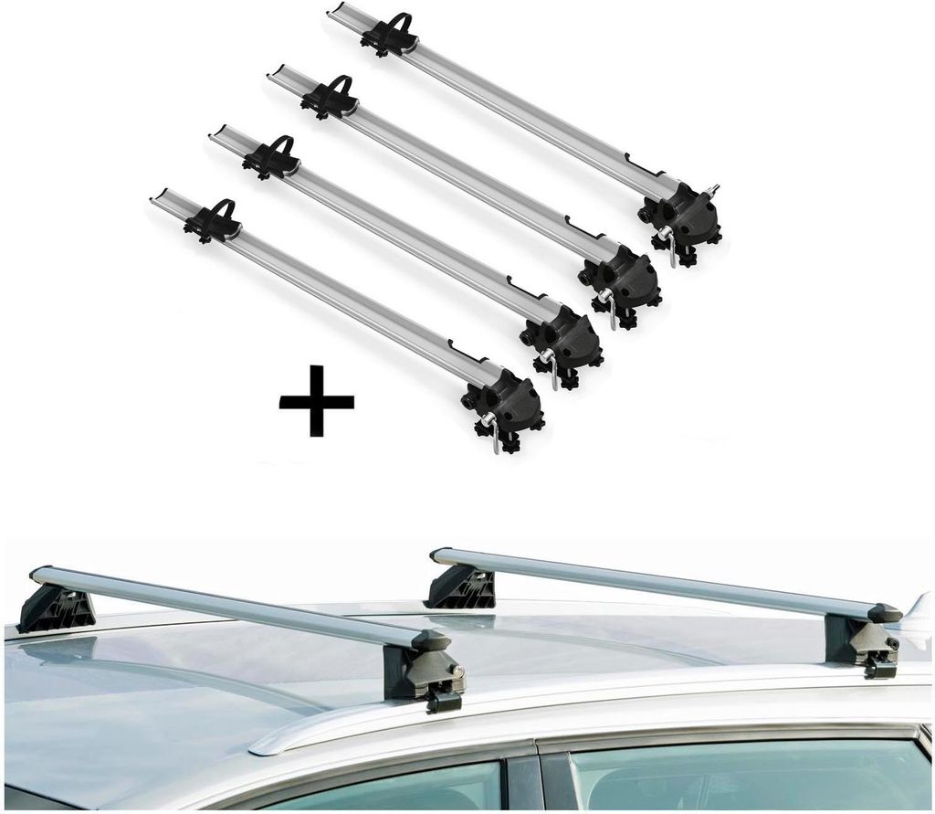 VDP 4X Fahrradträger Bike Pro + Relingträger CRV107A kompatibel mit für Peugeot 508 Kombi / 508 rXH ab 2011