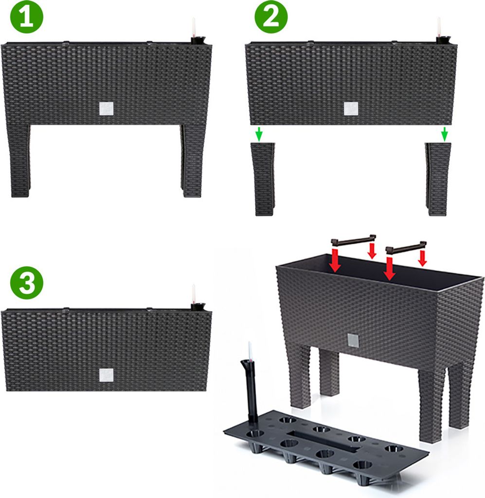 DEUBA® Hochbeet 2in1 Funktion Balkonkasten 30L Produktbild 4