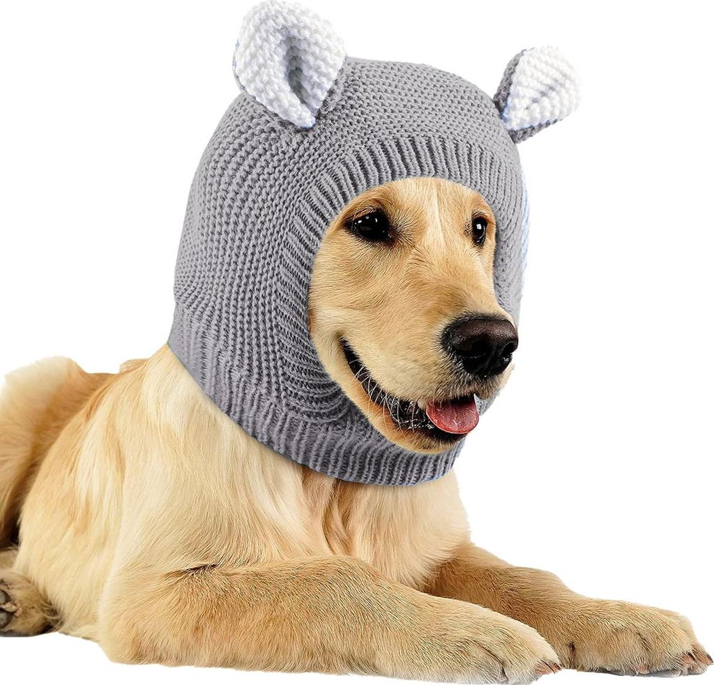 Hunde-Ohrenschützer, Lärmschutz, gestrickte Hundemützen, Haustierohren, warme Hundeohrabdeckung, Wintermütze, Hundekopfwickel, Hasenkostüm