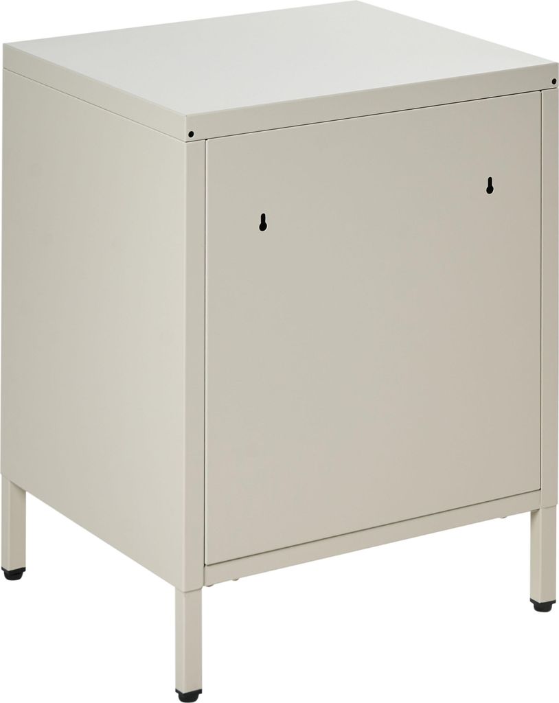 BELIANI Nachttisch Hellbeige Metall mit 2 Schubladen und 2 goldenen Griffen Wohnzimmer Schlafzimmer Kinderzimmer Jugendzimmer Flur