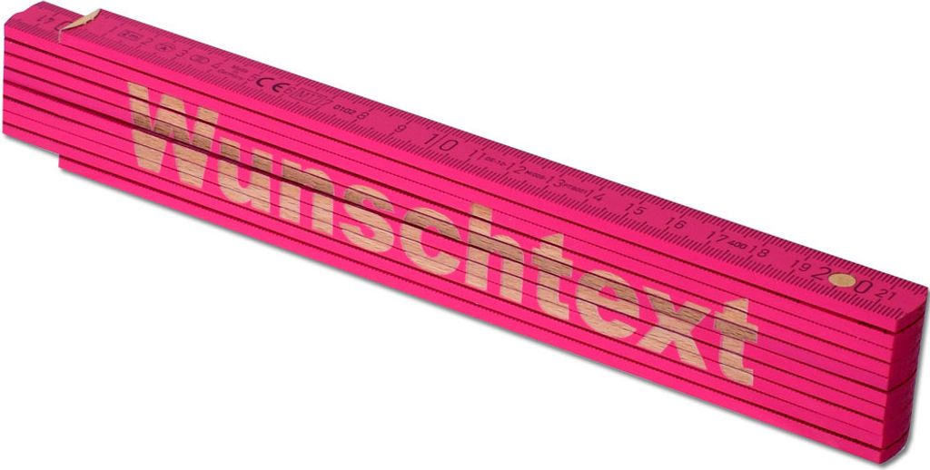 TE-Trend Zollstock Pink 2 Meter Maßstab Gliedermaßstab Produktbild 
