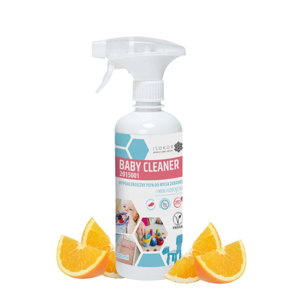ISOKOR | Baby Cleaner | 500 ml | Hypoallergener Spielzeugreiniger für Babys | Natürlicher Reiniger für Möbel, Textilien & Kinderzimmer