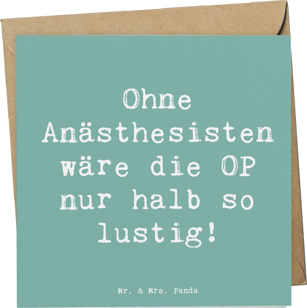 Mr. & Mrs. Panda Grußkarte Spruch Anästhesist Humor - Meeresbrise - Geschenk, Klappkarte, kreative Geschenke, für Berufstätige, anlasskarte, Be...