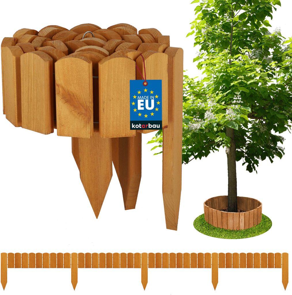 KOTARBAU® Bordure Jardin Exterieur Bois 200 x 10 cm Cloture Image du produit 