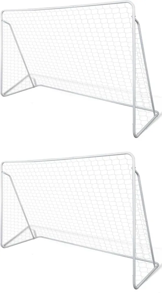 Cages de foot de jardin 240x90x150 cm avec filets et tubes en acier