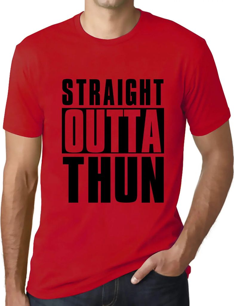 Herren Grafik T-Shirt Direkt aus dem Thun – Straight Outta Thun – Öko-Verantwortlich Vintage Jahrgang Kurzarm Lustige Druck Geburtstag Geschen...