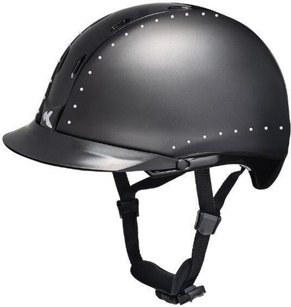 Reithelm Schwarz Matt Glänzend Kristall M mit maxSHELL & Swarovski