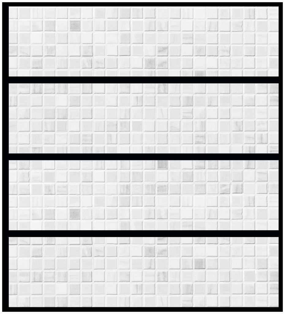 Wallario Möbelfolie / Aufkleber, geeignet für Ikea Malm Kommode mit 4 Schubfächern - Fliesen im Bad weiß-grau